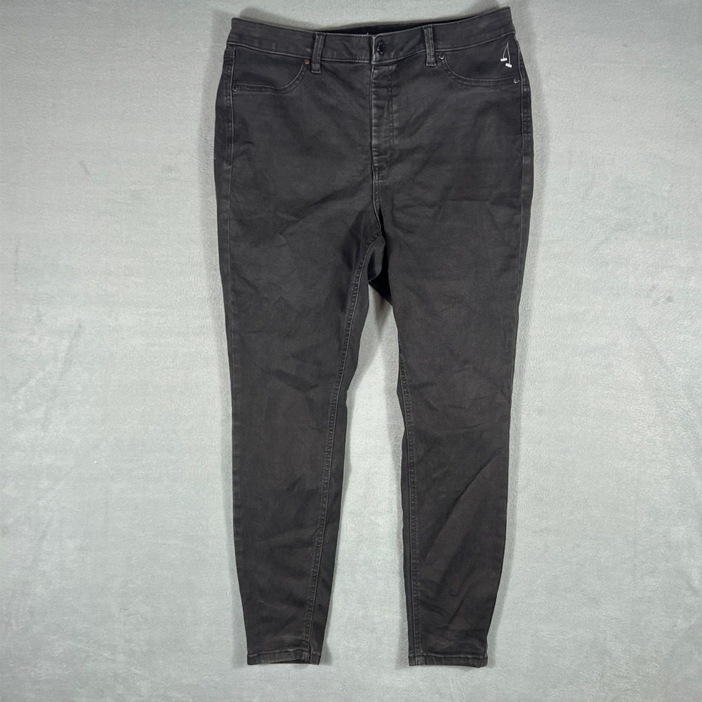 Dip Womens Mid Rise Jegging Size 16 Black Solid Skinny Stretch Denim Pants